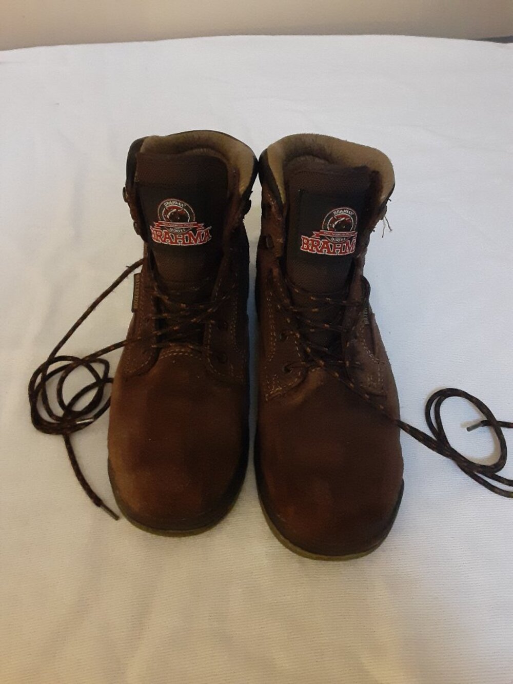Brahma Womens Diane II steel toe work boots Sz 8.5 brown/black waterproof suede